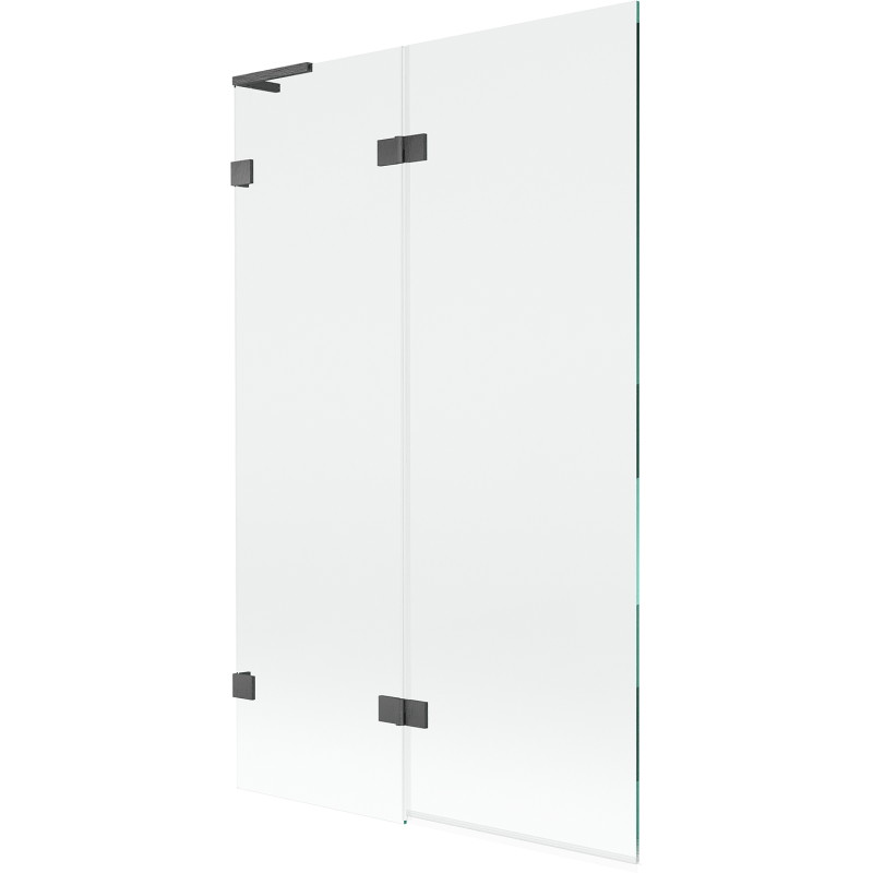 Mexen Lunar L panou de cadă cu 2 aripi stânga 110 x 150 cm, transparent, gri metalizat periat - 897L-110-100-66-00-L