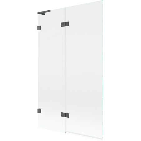 Mexen Lunar L fürdőkád paraván 2-szárnyú bal 110 x 150 cm, átlátszó, gun gray kefélt - 897L-110-100-66-00-L