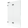 Mexen Lunar L paravan cadă cu 2 secțiuni stânga 110 x 150 cm, transparent, gri armat periat - 897L-110-100-66-00-L