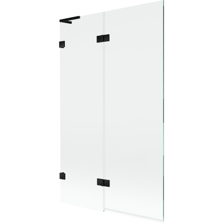 Mexen Lunar L 2-ajtós kádparaván bal 110 x 150 cm, átlátszó, fekete - 897L-110-100-70-00-L