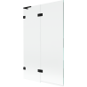 Paravan de baie Mexen Lunar L cu 2 panouri, stânga 110 x 150 cm, transparent, negru - 897L-110-100-70-00-L