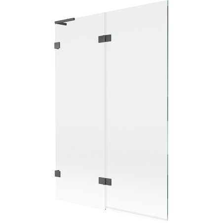 Mexen Lunar L fürdőkád paraván 2-szárnyas bal 120 x 150 cm, átlátszó, gun gray csiszolt - 897L-120-100-66-00-L