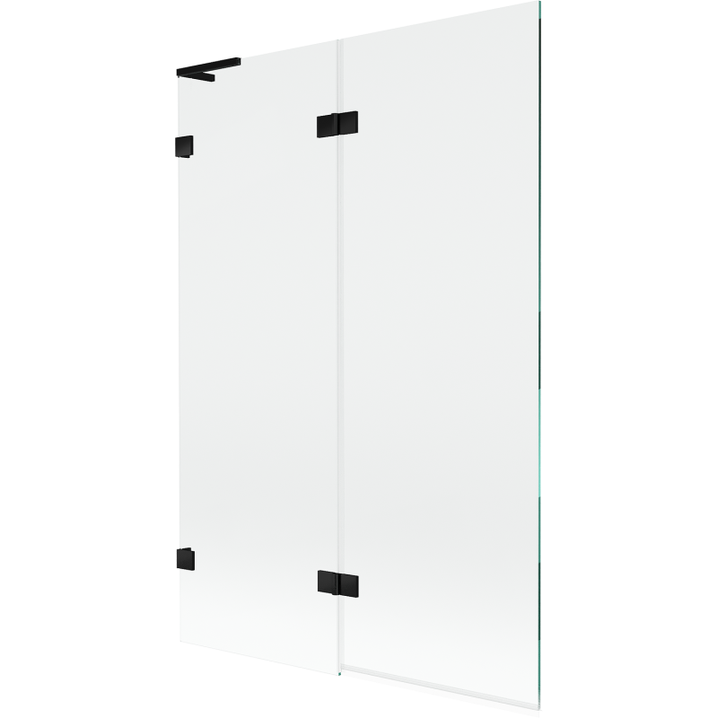 Mexen Lunar L paravan cadă două canaturi, stânga 120 x 150 cm, transparent, negru - 897L-120-100-70-00-L