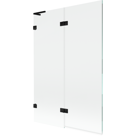 Mexen Lunar L paravan cadă două canaturi, stânga 120 x 150 cm, transparent, negru - 897L-120-100-70-00-L