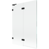 Mexen Lunar L paravan cadă două canaturi, stânga 120 x 150 cm, transparent, negru - 897L-120-100-70-00-L