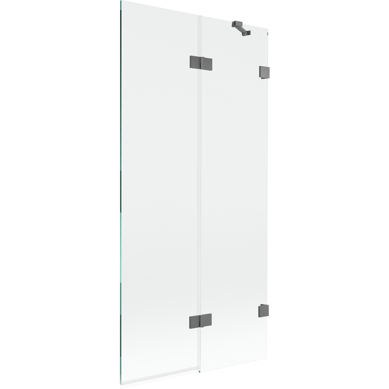 Mexen Lunar kádparaván 2-szárnyú jobb 90 x 150 cm, átlátszó, gun metal - 897-090-100-95-00-P