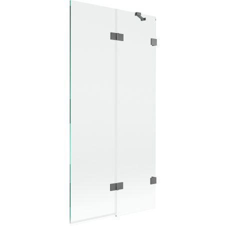 Mexen Lunar kádparaván 2-szárnyú jobb 90 x 150 cm, átlátszó, gun metal - 897-090-100-95-00-P