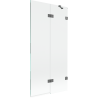 Mexen Lunar paravan de cadă cu 2 aripi dreapta 90 x 150 cm, transparent, gun metal - 897-090-100-95-00-P