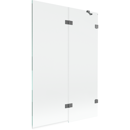 Mexen Lunar dupla ajtós fürdőpanel, jobboldali 120 x 150 cm, átlátszó, gun metal - 897-120-100-95-00-P