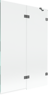 Mexen Lunar 2-szárnyú zuhanyfal jobbos 120 x 150 cm, átlátszó, gun metal - 897-120-100-95-00-P