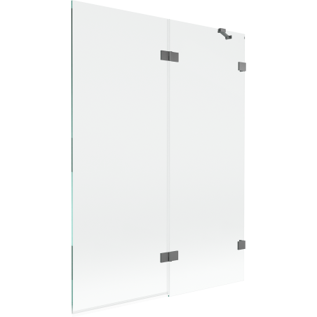Mexen Lunar 2-szárnyú kádparaván jobb 130 x 150 cm, átlátszó, gun metal - 897-130-100-95-00-P