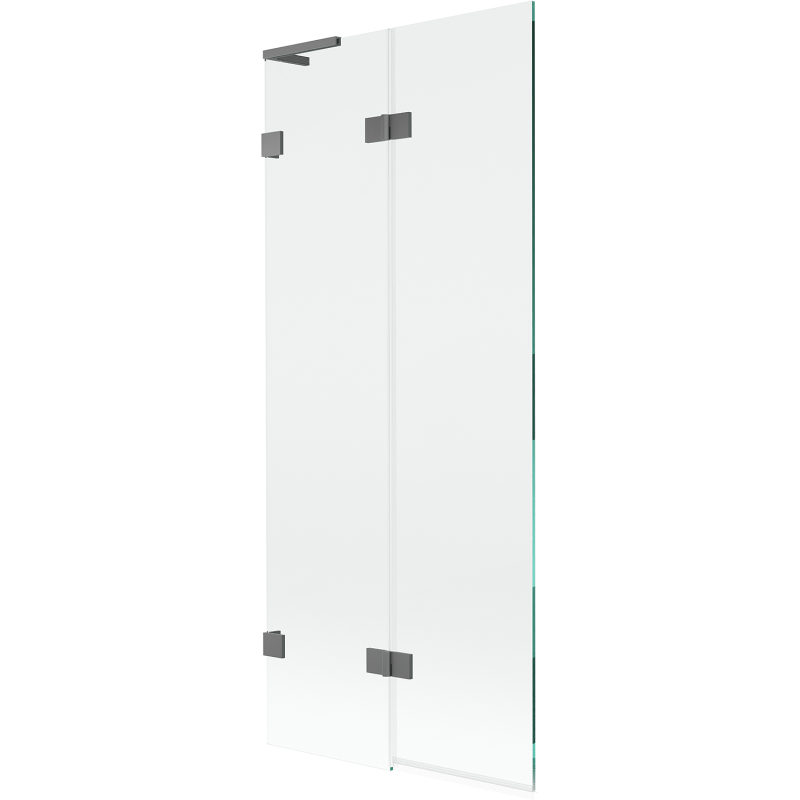 Mexen Lunar L kádparaván 2-szárnyú bal 80 x 150 cm, átlátszó, gun metal - 897L-080-100-95-00-L