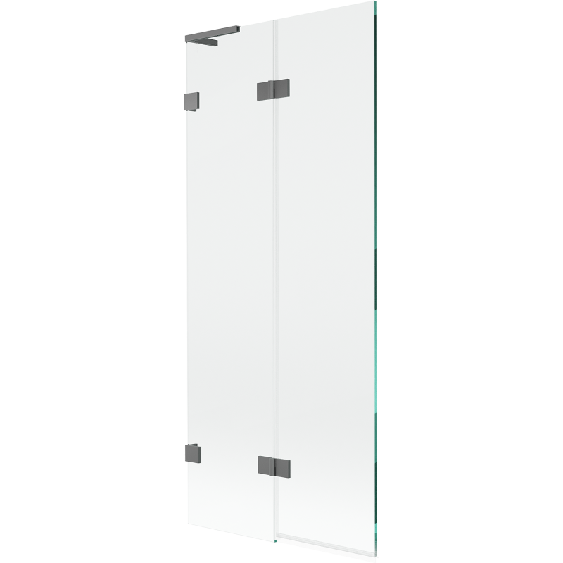 Mexen Lunar L kádparaván 2-szárnyú balos 80 x 150 cm, átlátszó, gunmetal - 897L-080-100-95-00-L
