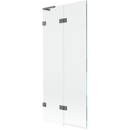 Paravan de cadă Mexen Lunar L cu 2 uși rabatabile, partea stângă, 80 x 150 cm, transparent, metal armat - 897L-080-100-95-00-L