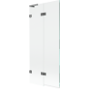 Paravan de cadă Mexen Lunar L cu 2 uși rabatabile, partea stângă, 80 x 150 cm, transparent, metal armat - 897L-080-100-95-00-L