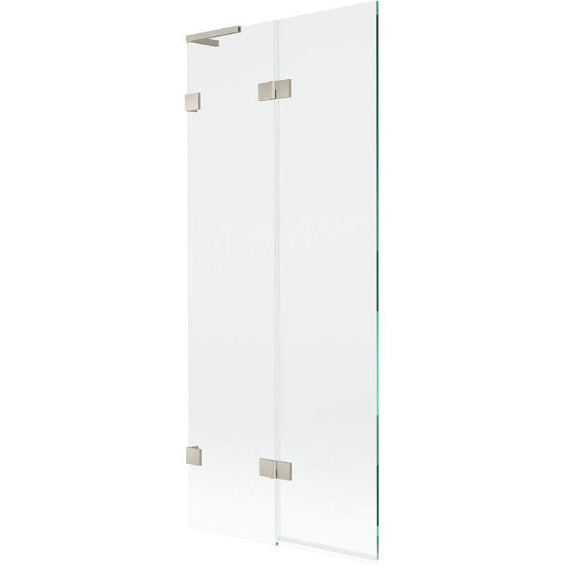 Mexen Lunar L kádparaván 2-szárnyas bal 80 x 150 cm, átlátszó, kefélt nikkel - 897L-080-100-97-00-L