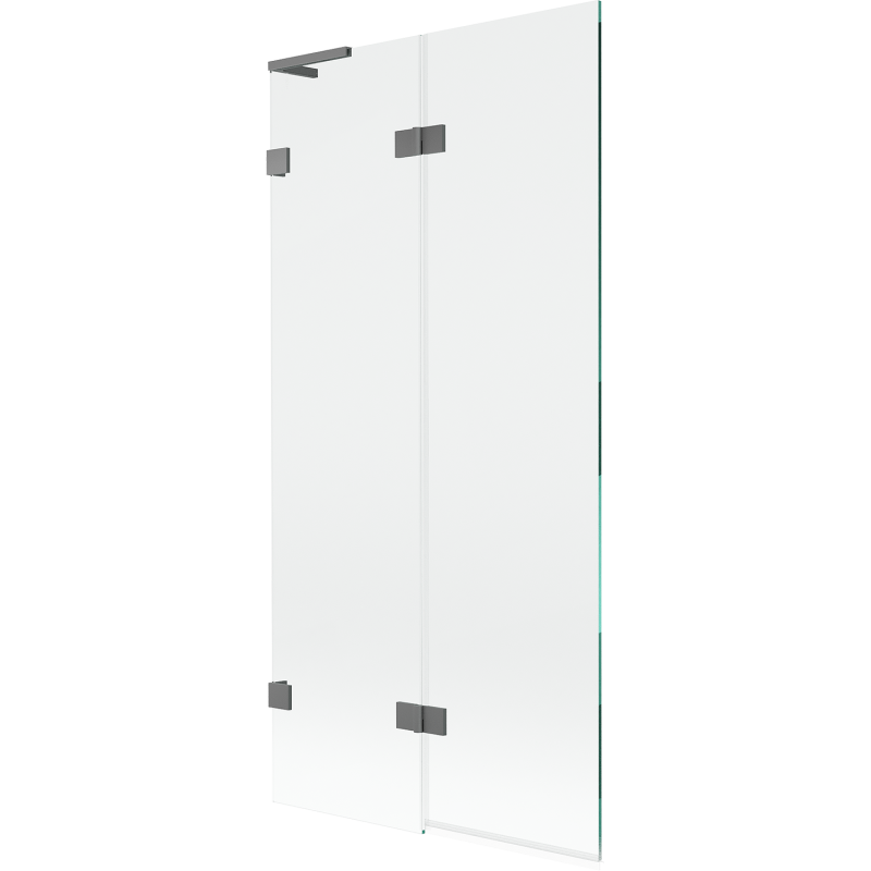 Mexen Lunar L Fürdőkádparaván, 2-szárnyú, balos, 90 x 150 cm, átlátszó, pisztolyszürke - 897L-090-100-95-00-L