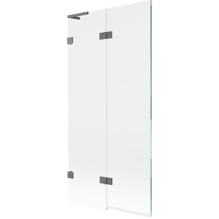 Mexen Lunar L panou de cadă cu 2 uși batante stânga 90 x 150 cm, transparent, gun metal - 897L-090-100-95-00-L