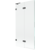 Mexen Lunar L Fürdőkádparaván, 2-szárnyú, balos, 90 x 150 cm, átlátszó, pisztolyszürke - 897L-090-100-95-00-L