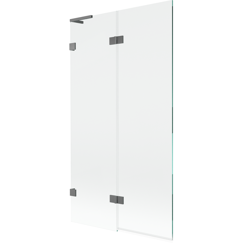 Paravan cadă Mexen Lunar L cu 2 panouri stânga 100 x 150 cm, transparent, gun metal - 897L-100-100-95-00-L