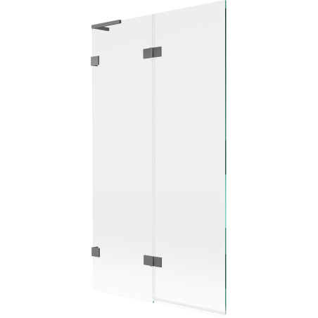 Paravan cadă Mexen Lunar L cu 2 panouri stânga 100 x 150 cm, transparent, gun metal - 897L-100-100-95-00-L