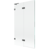 Paravan cadă Mexen Lunar L cu 2 panouri stânga 100 x 150 cm, transparent, gun metal - 897L-100-100-95-00-L