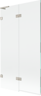 Mexen Lunar L paravan de baie cu două panouri, stânga 100 x 150 cm, transparent, nichel periat - 897L-100-100-97-00-L