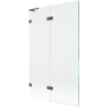 Mexen Lunar L paravan cadă 2-panouri stânga 110 x 150 cm, transparent, gun metal - 897L-110-100-95-00-L