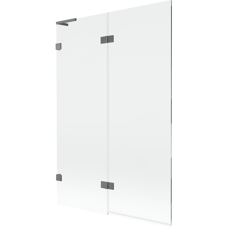 Mexen Lunar L 2-szárnyú bal oldali fürdőparaván 120 x 150 cm, átlátszó, gun metal - 897L-120-100-95-00-L