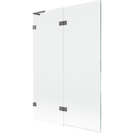 Mexen Lunar L kádparaván 2-szárnyas bal 120 x 150 cm, átlátszó, gun metal - 897L-120-100-95-00-L