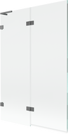 Mexen Lunar L kádparaván 2-szárnyas bal 120 x 150 cm, átlátszó, gun metal - 897L-120-100-95-00-L