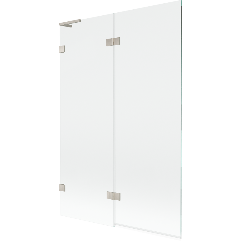 Mexen Lunar L kádparaván 2-szárnyú bal 120 x 150 cm, átlátszó, kefélt nikkel - 897L-120-100-97-00-L