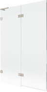 Mexen Lunar L fürdőkádparaván, 2-szárnyú, bal oldali, 120 x 150 cm, átlátszó, csiszolt nikkel - 897L-120-100-97-00-L