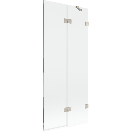 Mexen Lunar kétszárnyú fürdőszobai paraván, jobb oldali, 80 x 150 cm, átlátszó, matt nikkel - 897-080-100-97-00-P