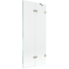 Paravan de cadă Mexen Lunar cu 2 uși, dreapta 80 x 150 cm, transparent, nichel periat - 897-080-100-97-00-P