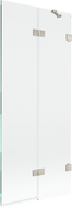Mexen Lunar kétszárnyú fürdőszobai paraván, jobb oldali, 80 x 150 cm, átlátszó, matt nikkel - 897-080-100-97-00-P