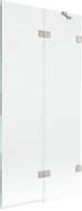 Mexen Lunar 2-szárnyas kádparaván, jobb oldali, 90 x 150 cm, átlátszó, szálcsiszolt nikkel - 897-090-100-97-00-P