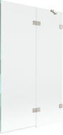 Mexen Lunar kádparaván 2-szárnyú jobb 110 x 150 cm, átlátszó, csiszolt nikkel - 897-110-100-97-00-P