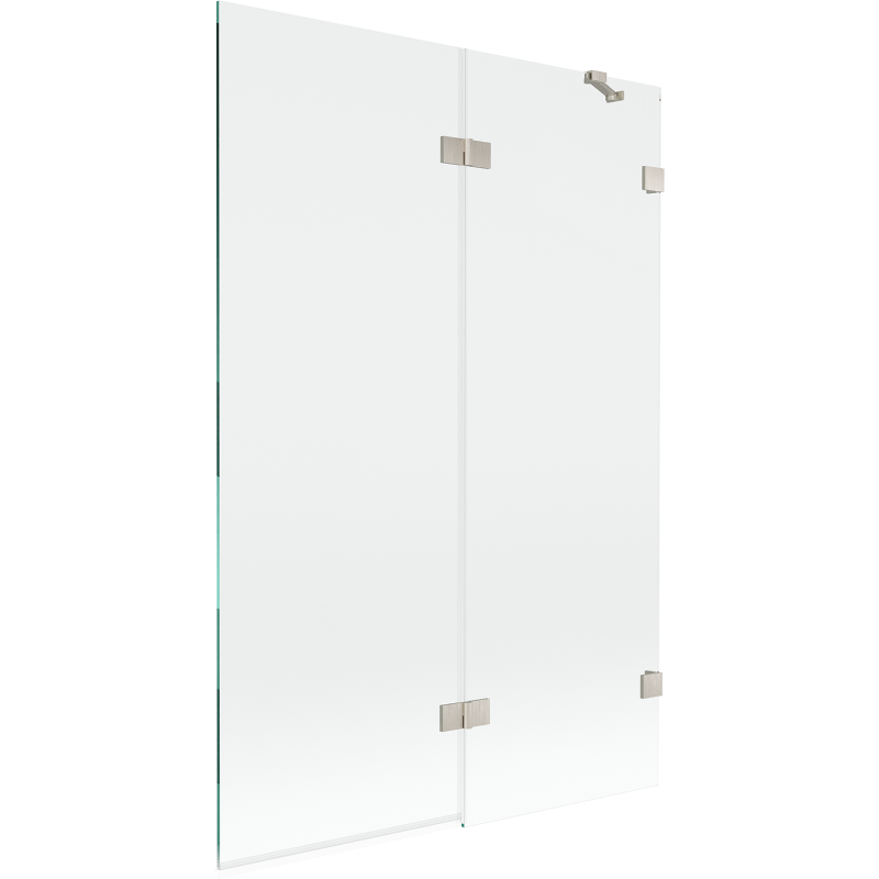 Mexen Lunar kétszárnyú jobb oldali kádparaván 120 x 150 cm, átlátszó, kefélt nikkel - 897-120-100-97-00-P