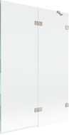Mexen Lunar kétszárnyú jobb oldali kádparaván 120 x 150 cm, átlátszó, kefélt nikkel - 897-120-100-97-00-P