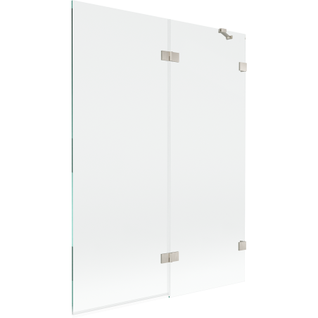 Mexen Lunar kétszárnyú fürdőkád paraván jobb 130 x 150 cm, átlátszó, kefélt nikkel - 897-130-100-97-00-P
