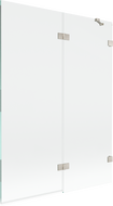 Mexen Lunar 2-szárnyú jobb oldali fürdőkád paraván 130 x 150 cm, átlátszó, kefélt nikkel - 897-130-100-97-00-P
