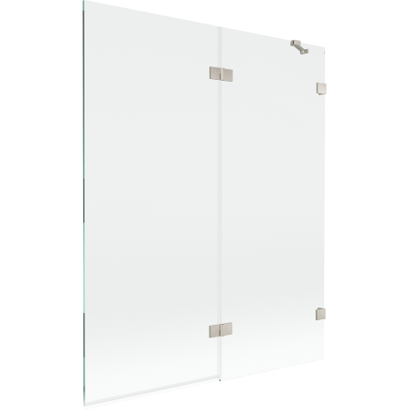 Mexen Lunar 2-szárnyú, jobbos fürdőkád paraván 140 x 150 cm, átlátszó, kefélt nikkel - 897-140-100-97-00-P