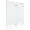 Mexen Lunar 2-szárnyú, jobbos fürdőkád paraván 140 x 150 cm, átlátszó, kefélt nikkel - 897-140-100-97-00-P