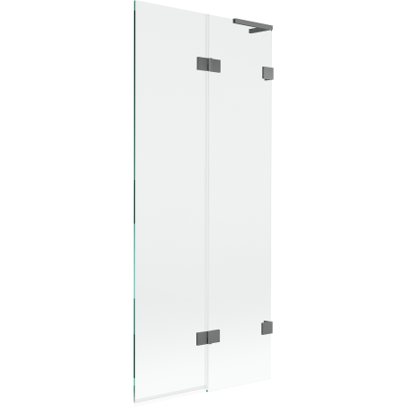 Mexen Lunar L 2-szárnyú kádfal jobbos 80 x 150 cm, átlátszó, fegyver metall - 897L-080-100-95-00-P