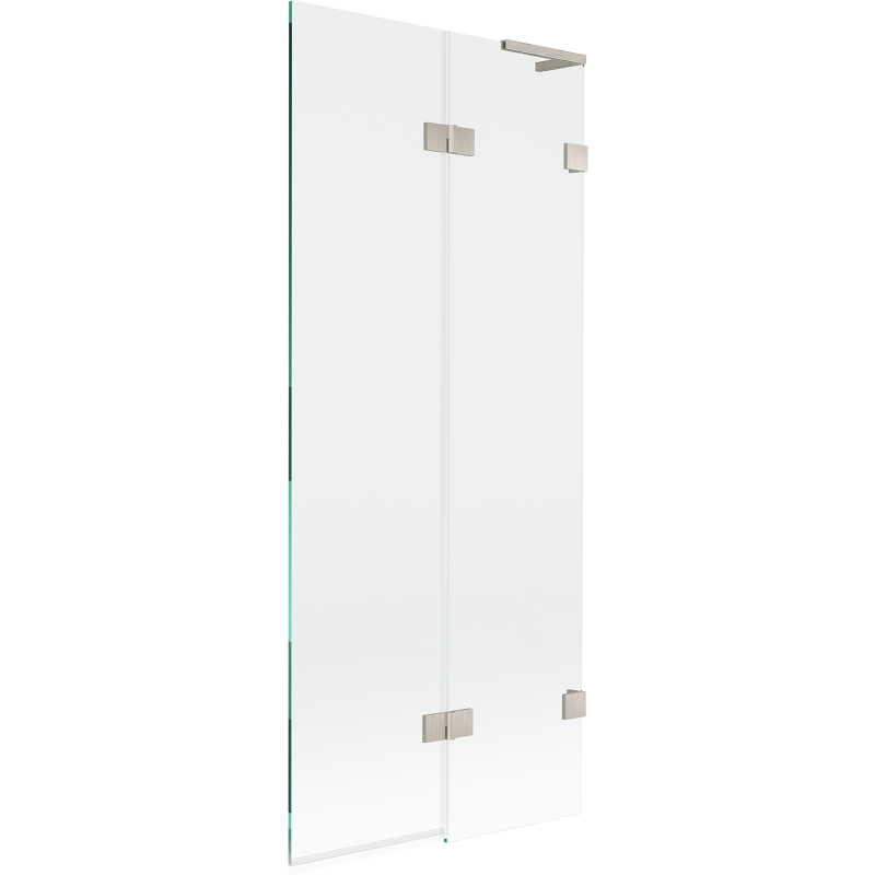 Paravan de cadă dreapta Mexen Lunar L, 2 aripi, 80 x 150 cm, transparent, nichel periat - 897L-080-100-97-00-P