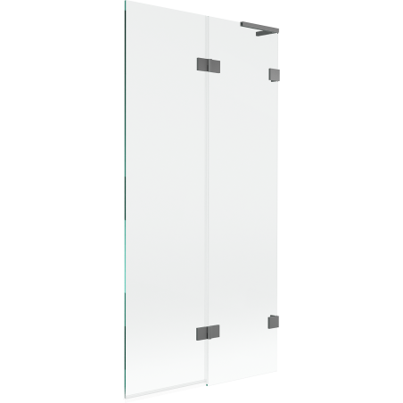 Mexen Lunar L 2-részes kádparaván jobb 90 x 150 cm, átlátszó, gun metal - 897L-090-100-95-00-P