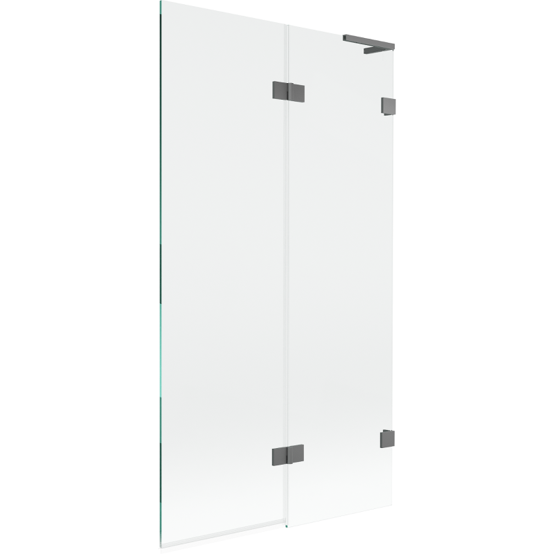 Mexen Lunar L kádparaván 2-szárnyas jobb 100 x 150 cm, átlátszó, gunmetal - 897L-100-100-95-00-P