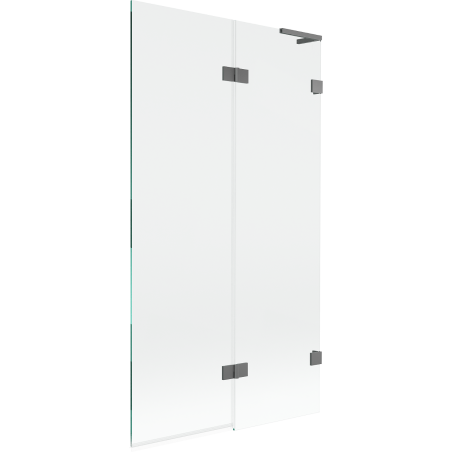 Mexen Lunar L fürdőkádparaván 2-szárnyú jobb 100 x 150 cm, átlátszó, gun metal - 897L-100-100-95-00-P