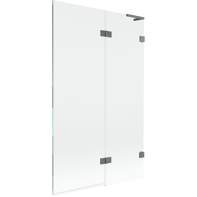 Mexen Lunar L paravan de cadă cu 2 aripi dreapta 110 x 150 cm, transparent, gun metal - 897L-110-100-95-00-P